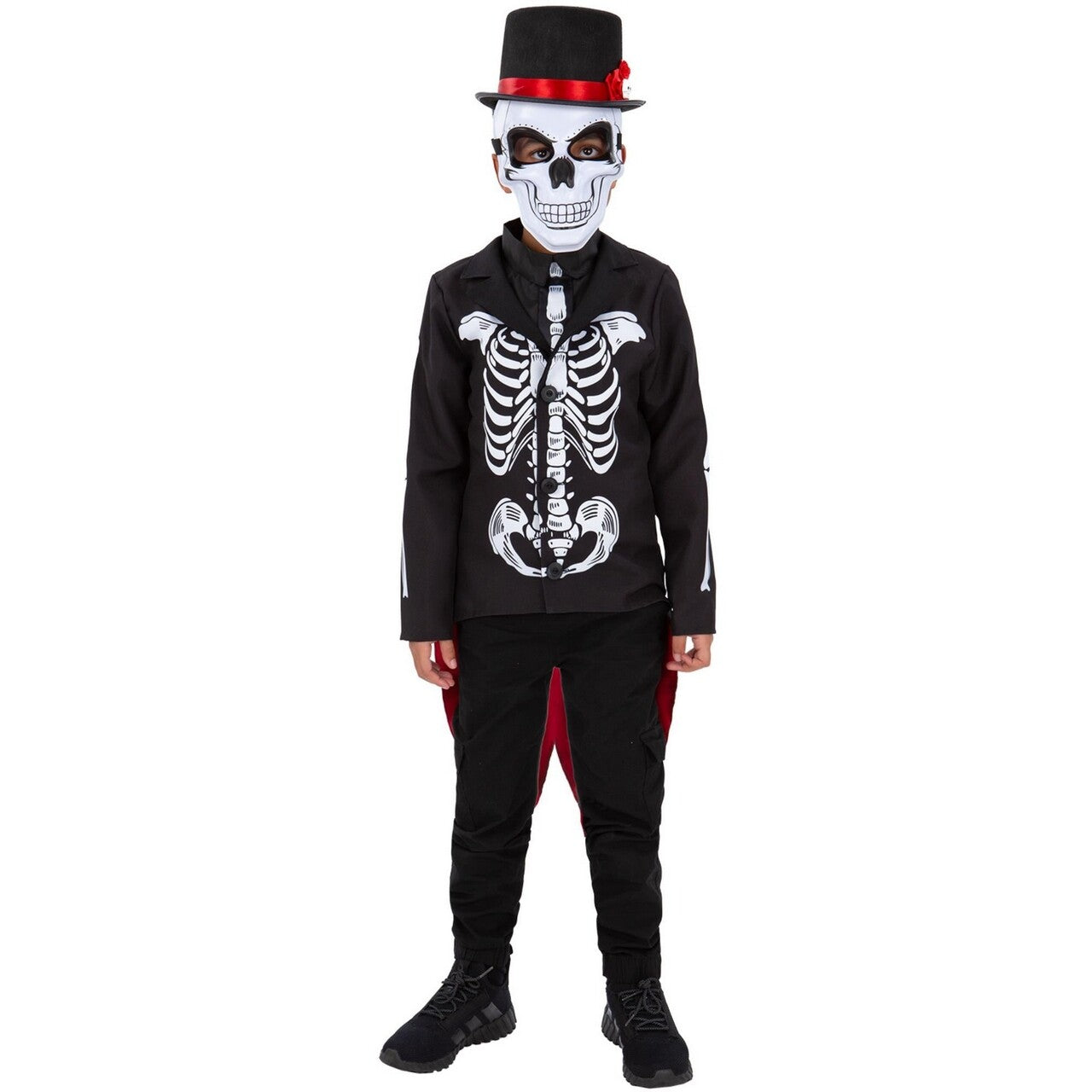 Op deze afbeelding zie je een Kostuums, van het merk Smiffy's. Day Of The Dead Bruidegom Jongen Kostuum