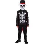 Op deze afbeelding zie je een Kostuums, van het merk Smiffy's. Day Of The Dead Bruidegom Jongen Kostuum