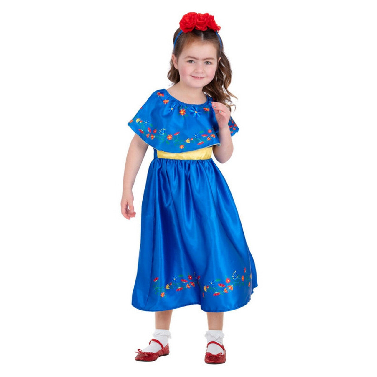 Op deze afbeelding zie je een Kostuums, van het merk Smiffy's. Mexicaanse Kunstenares Frida Meisje Kostuum