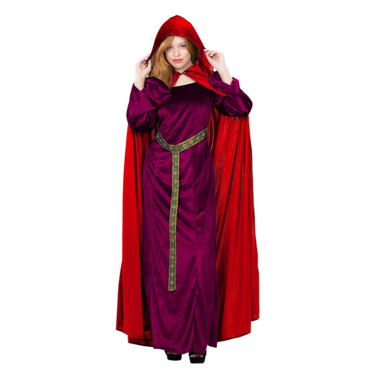 Op deze afbeelding zie je een Kostuums, van het merk Smiffy's. Luxe Rode Cape Mantel Adelijne Vrouw