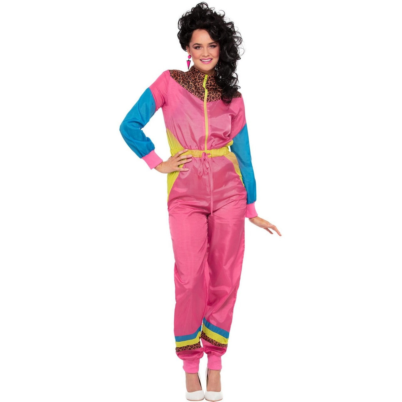 Op deze afbeelding zie je een Kostuums, van het merk Smiffy's. Lekker Fout 80s Panter Apres Ski Pak Roze Vrouw