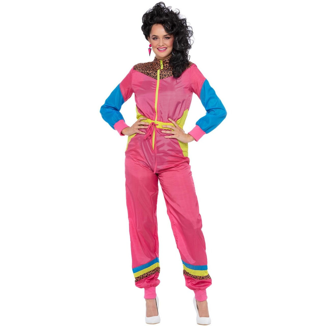Op deze afbeelding zie je een Kostuums, van het merk Smiffy's. Lekker Fout 80s Panter Apres Ski Pak Roze Vrouw