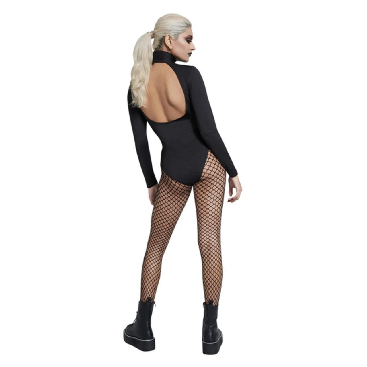 Op deze afbeelding zie je een Kostuums, van het merk Smiffy's. Zwart Met Zilver Skelet Body Vrouw
