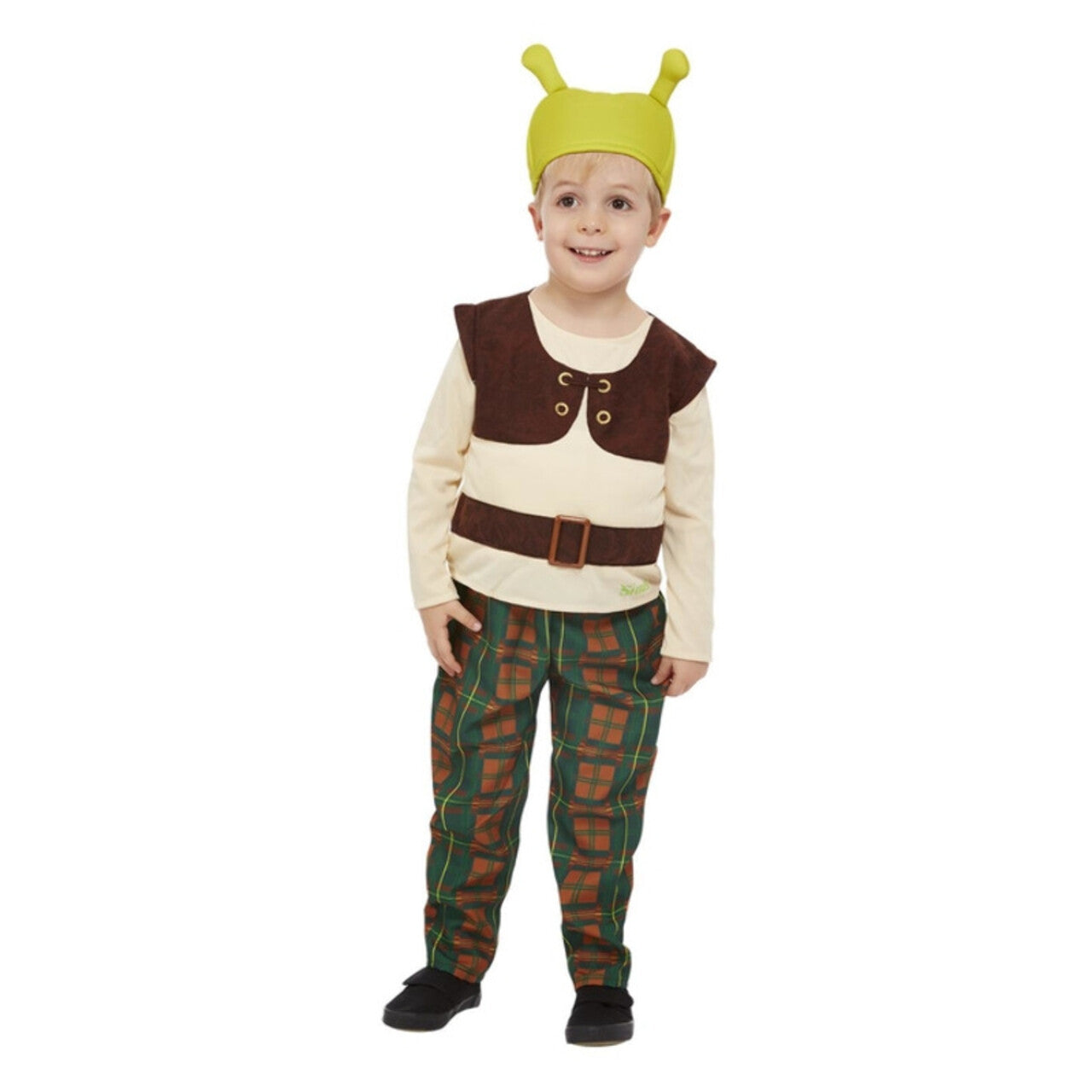Op deze afbeelding zie je een Kostuums, van het merk Smiffy's. Shrek Het Kleine Groene Moerasmonster Kind Kostuum