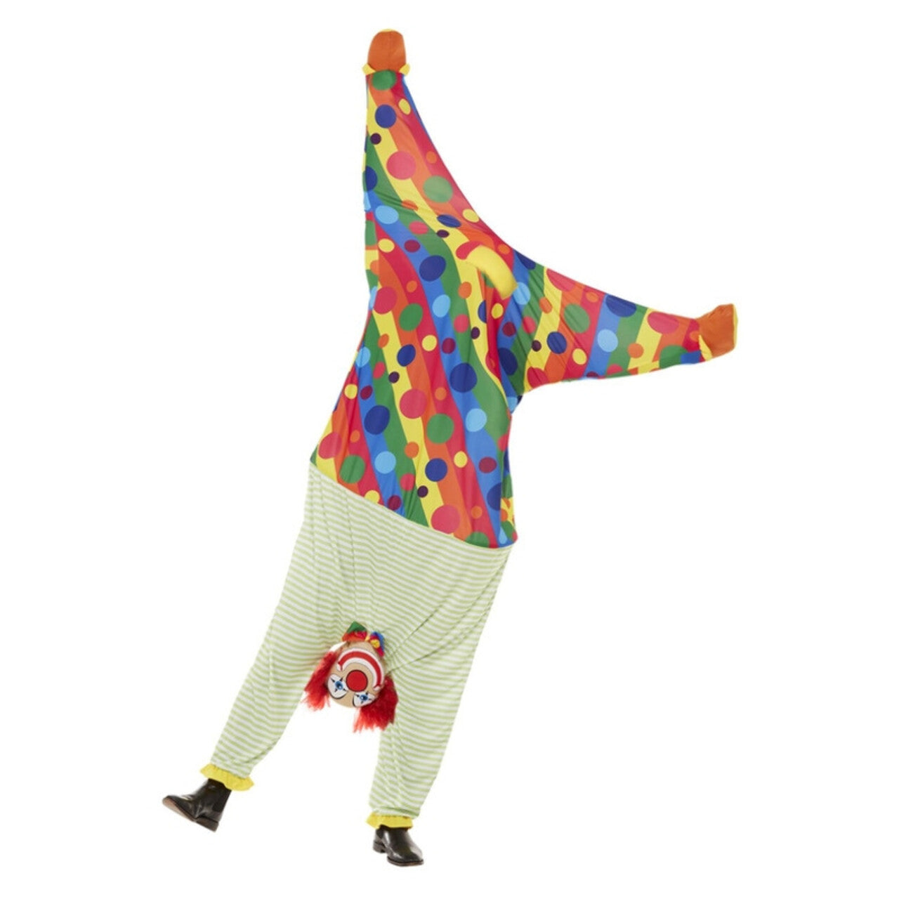 Op deze afbeelding zie je een Kostuums, van het merk Smiffy's. Twee Keer Kijken Clown Op Zn Kop Kostuum