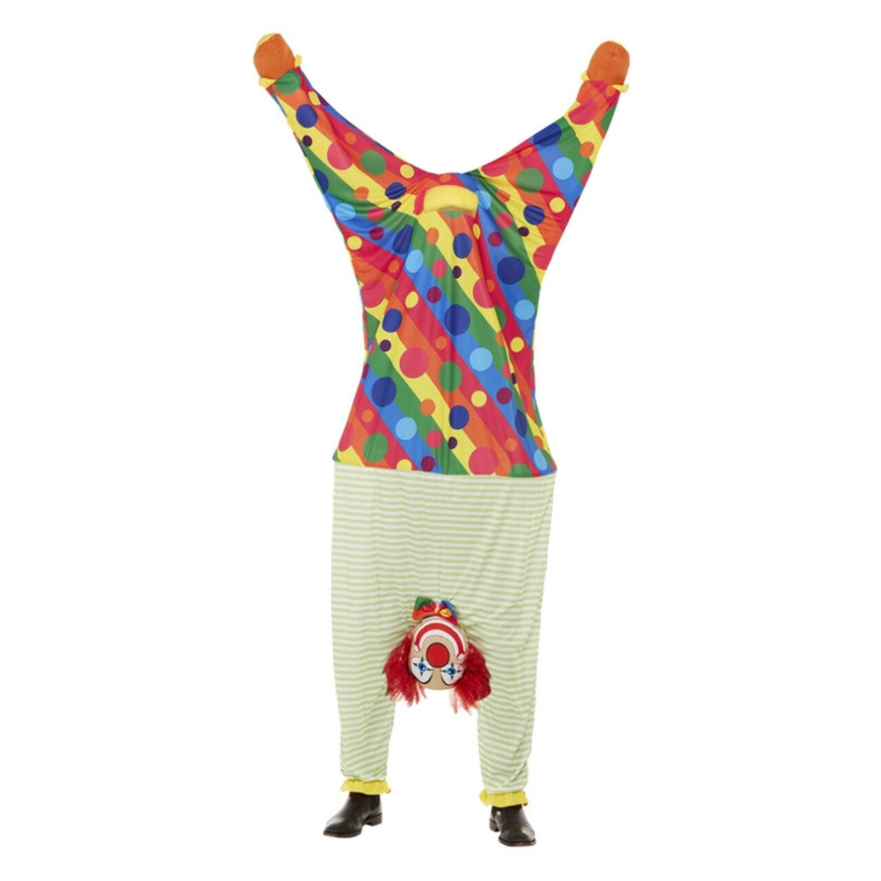 Op deze afbeelding zie je een Kostuums, van het merk Smiffy's. Twee Keer Kijken Clown Op Zn Kop Kostuum