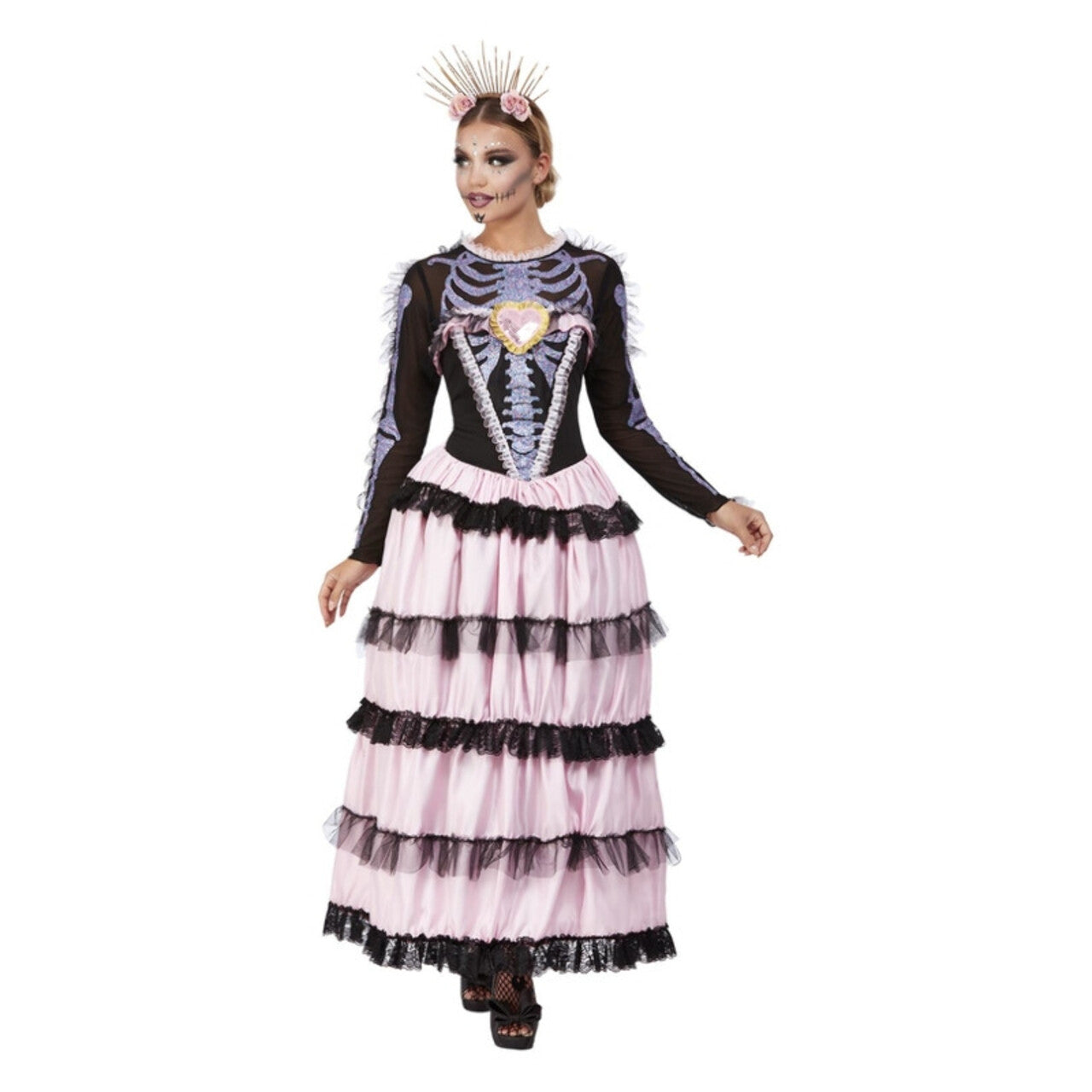 Op deze afbeelding zie je een Kostuums, van het merk Smiffy's. Senorita De Los Muertos Vrouw Kostuum