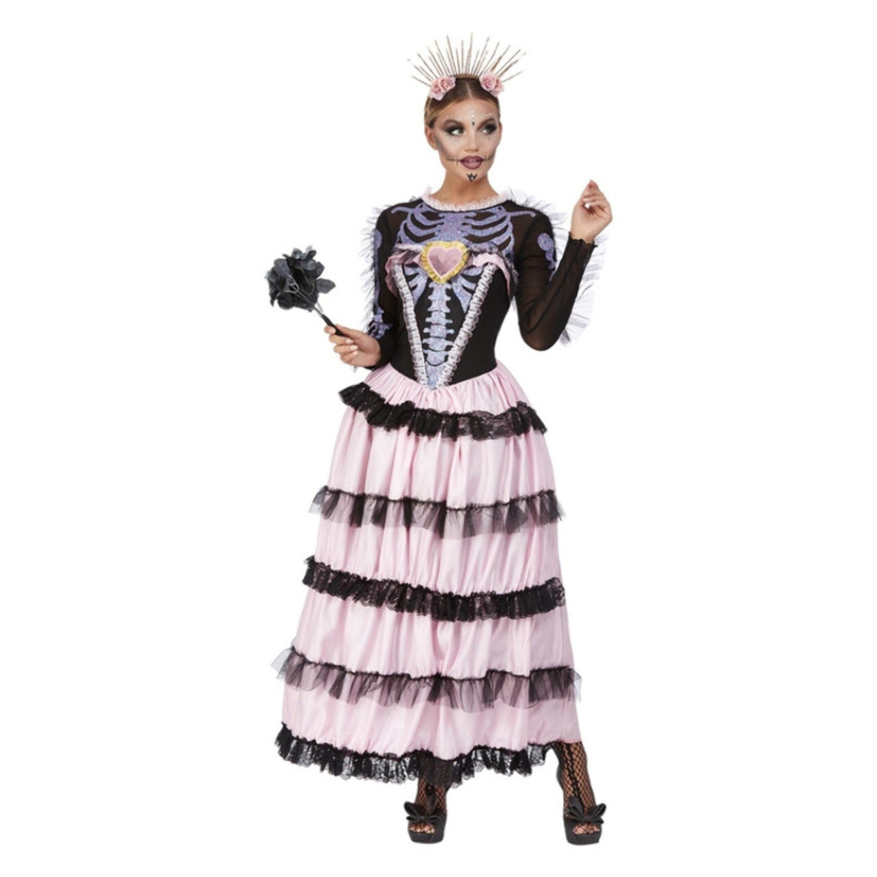 Op deze afbeelding zie je een Kostuums, van het merk Smiffy's. Senorita De Los Muertos Vrouw Kostuum
