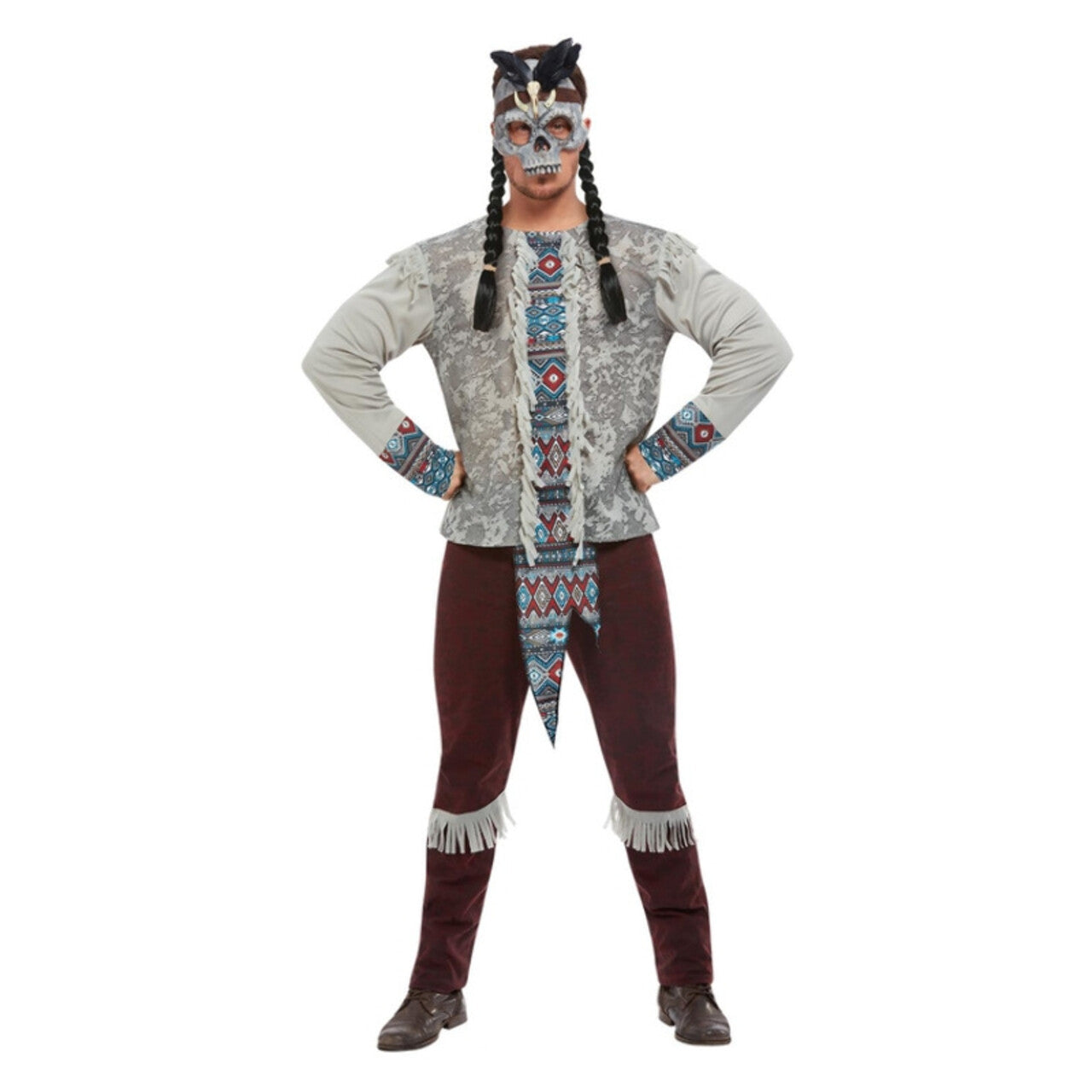 Op deze afbeelding zie je een Kostuums, van het merk Smiffy's. Native America Indiaan Man Kostuum
