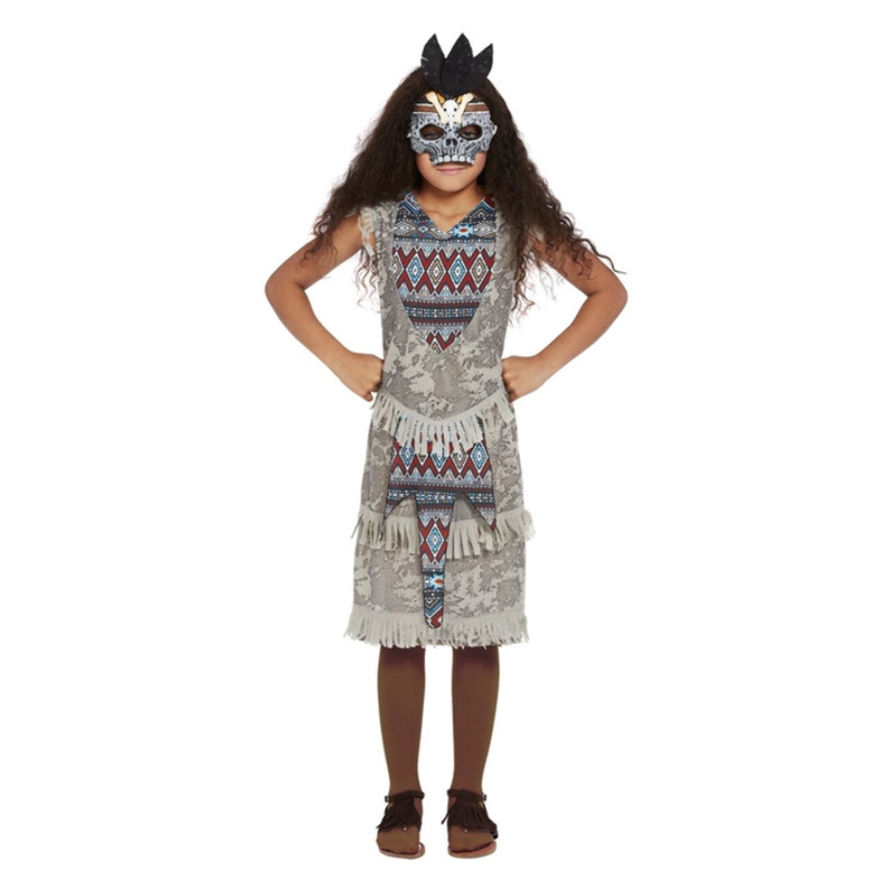 Op deze afbeelding zie je een Kostuums, van het merk Smiffy's. Native American Voodoo Indiaan Meisje Kostuum