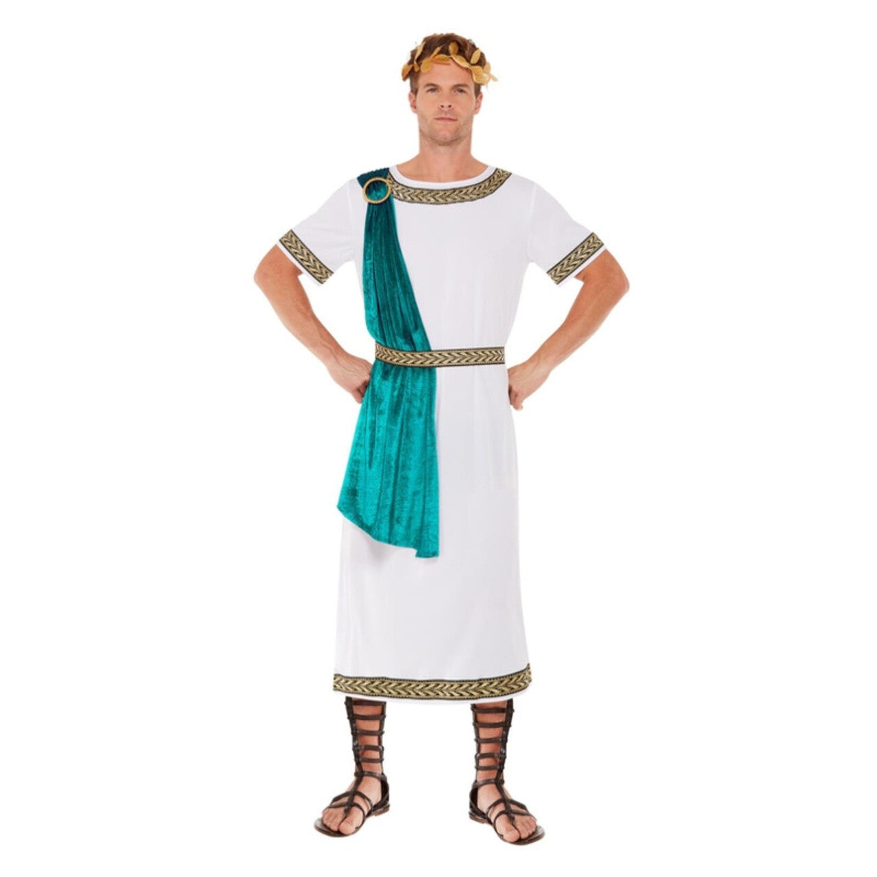 Op deze afbeelding zie je een Kostuums, van het merk Smiffy's. Romeinse Azuren Keizer Man Kostuum