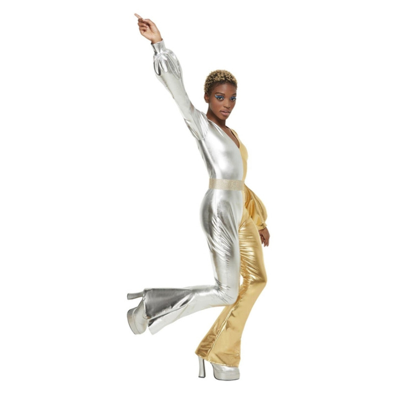 Op deze afbeelding zie je een Kostuums, van het merk Smiffy's. 70s Super Chic Disco Kostuum Vrouw