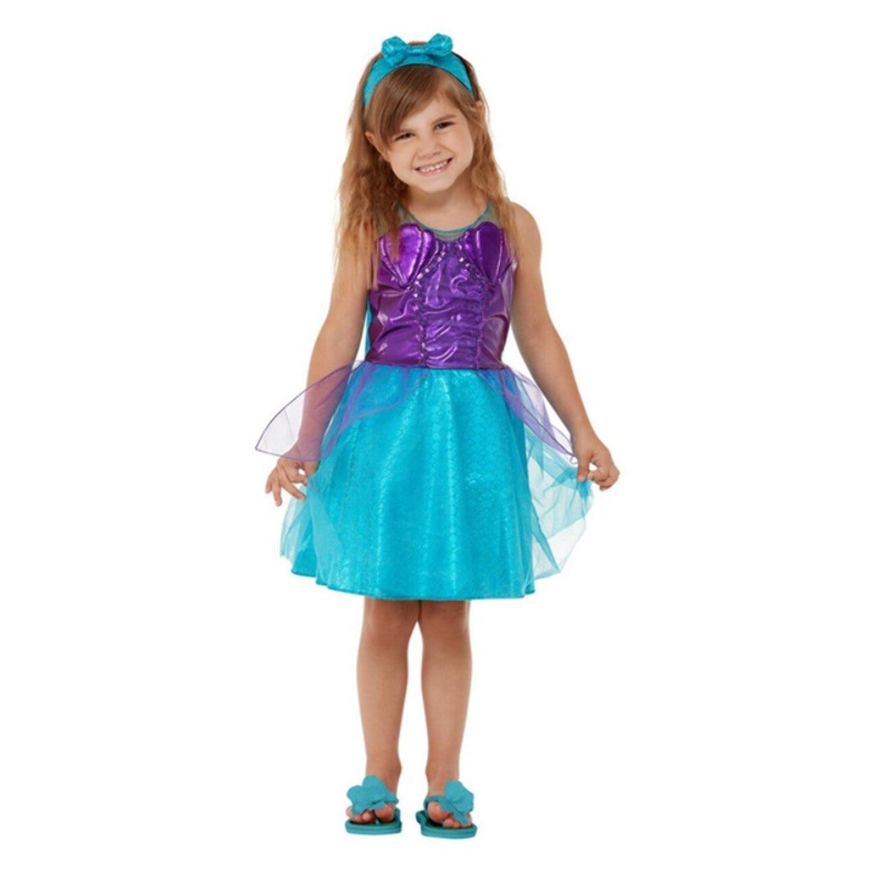 Op deze afbeelding zie je een Kostuums, van het merk Smiffy's. Kleine Zeemeermin Prinses Ariel Meisje Kostuum