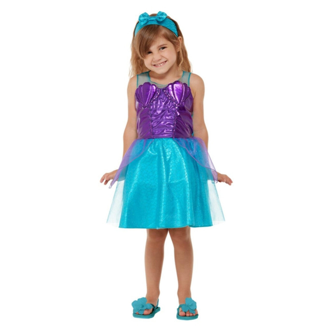 Op deze afbeelding zie je een Kostuums, van het merk Smiffy's. Kleine Zeemeermin Prinses Ariel Meisje Kostuum
