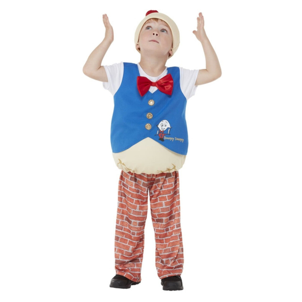 Op deze afbeelding zie je een Kostuums, van het merk Smiffy's. Van De Muur Afgevallen Humpty Dumpty Ei Kind Kostuum