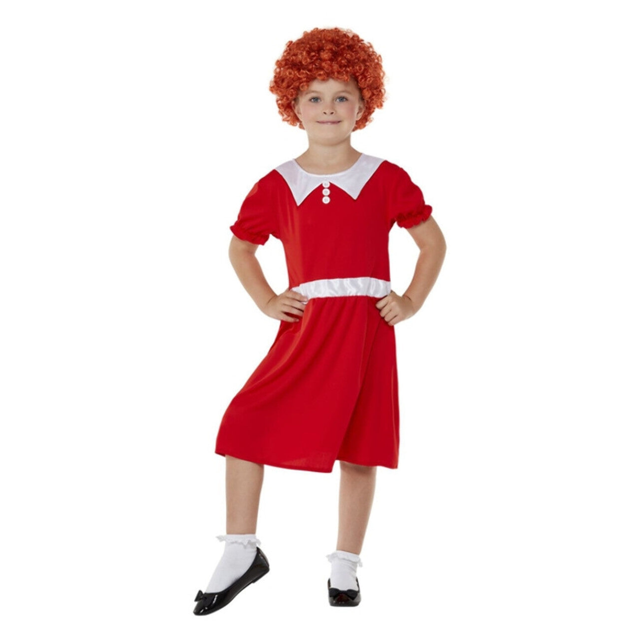 Op deze afbeelding zie je een Kostuums, van het merk Smiffy's. Zingend Weesmeisje Kind Kostuum