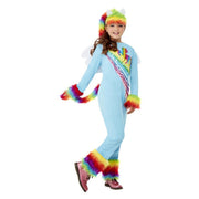 Op deze afbeelding zie je een Kostuums, van het merk Smiffy's. Pegasus Fantasy Pony Vliegt Door Een Regenboog Heen Meisje Kostuum