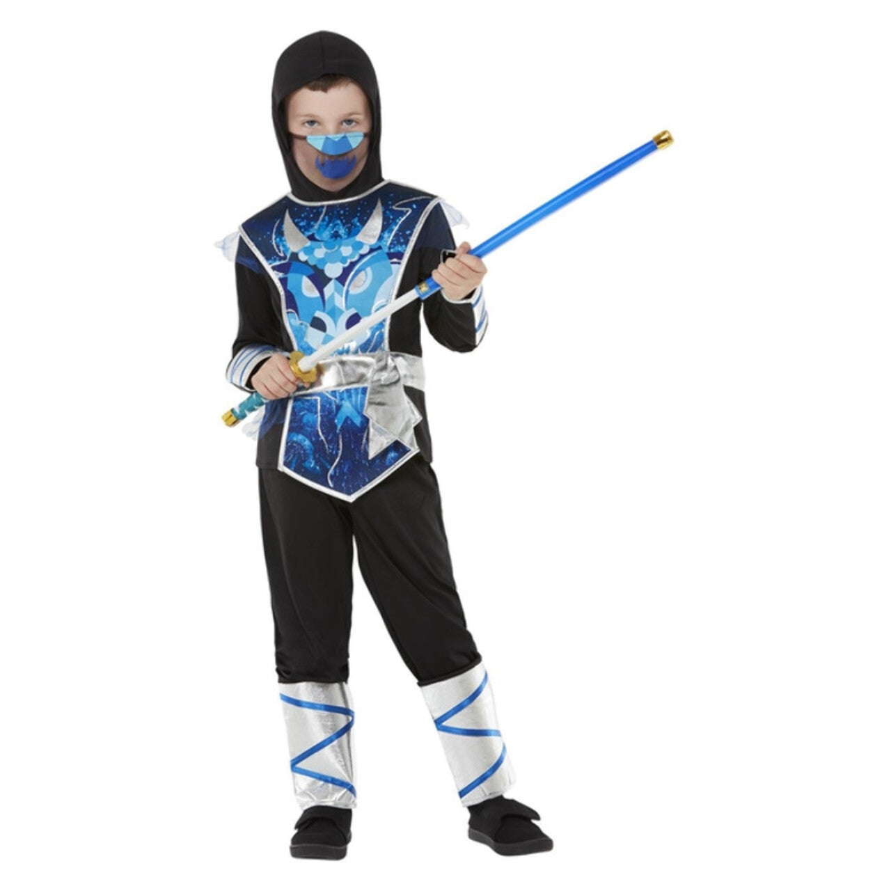 Op deze afbeelding zie je een Kostuums, van het merk Smiffy's. Ninja Warrior Futuristisch Blauw Jongen Kostuum