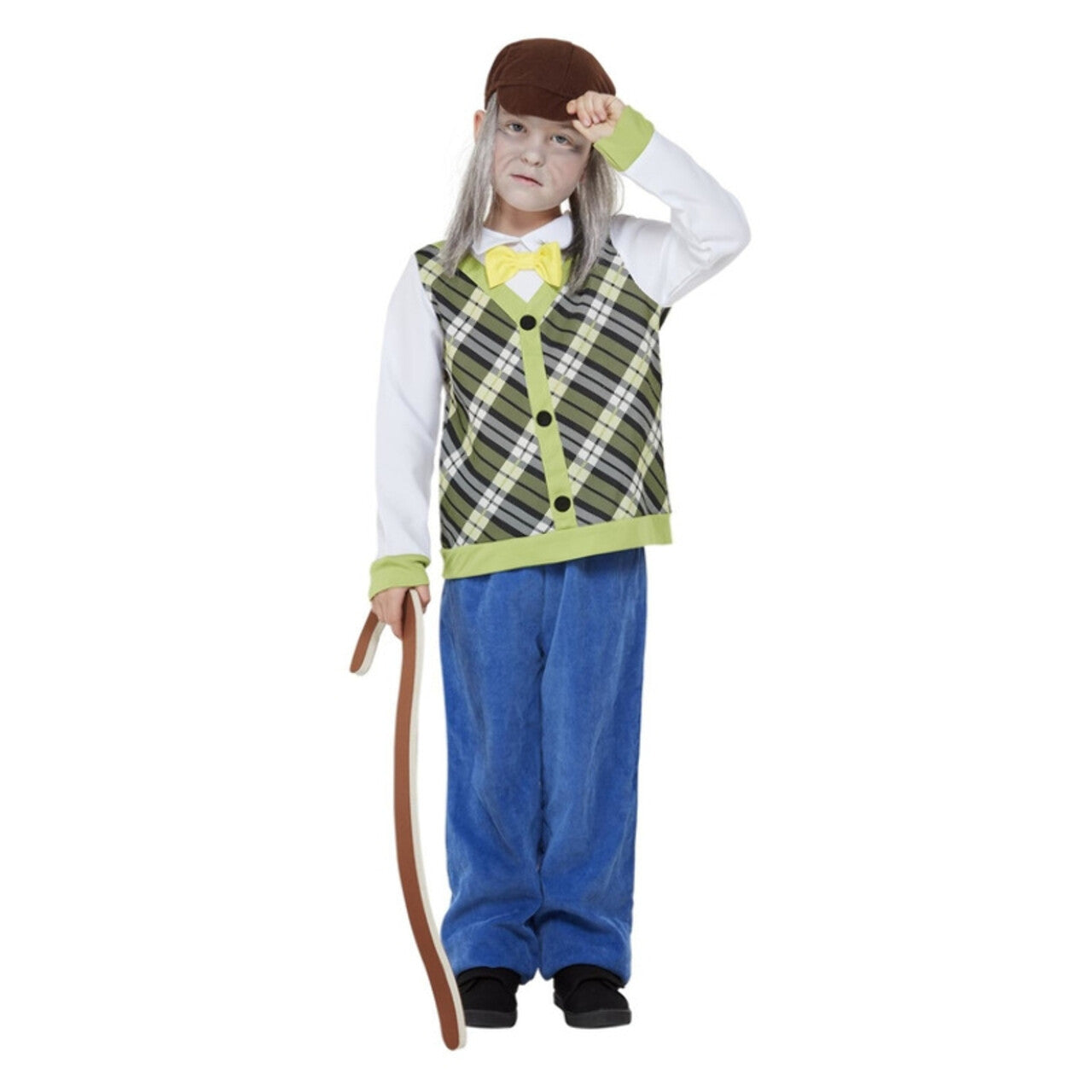 Op deze afbeelding zie je een Kostuums, van het merk Smiffy's. Waggelende Kleine Oude Opa Met Wandelstok Kind Kostuum