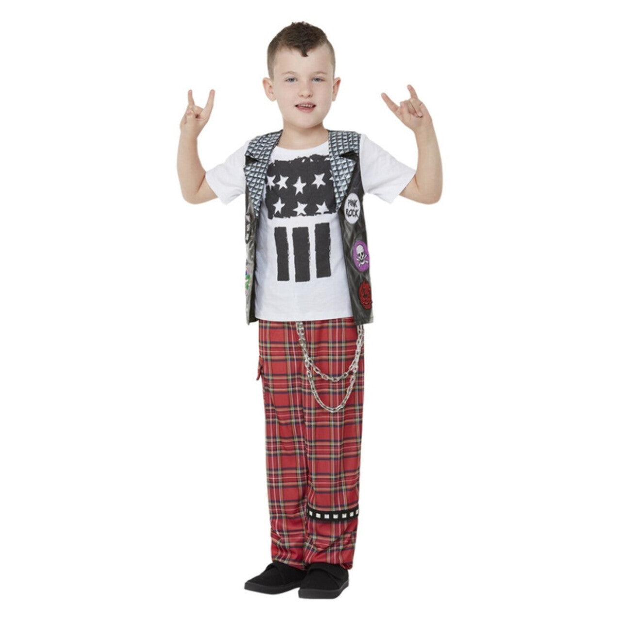 Op deze afbeelding zie je een Kostuums, van het merk Smiffy's. Jonge Punker Jongen Kostuum
