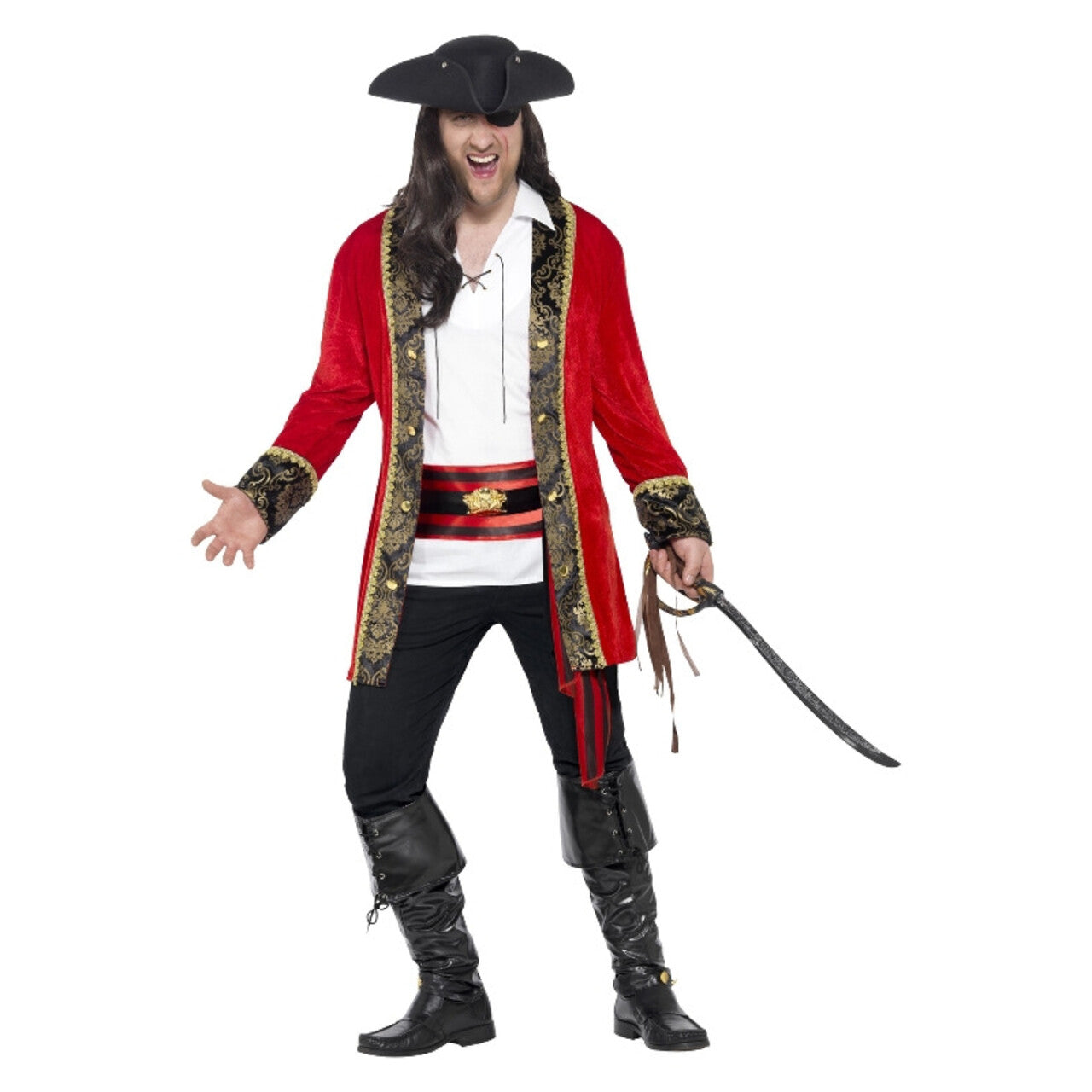 Op deze afbeelding zie je een Kostuums, van het merk Smiffy's. Kapitein Van De Piratenvloot Man Kostuum