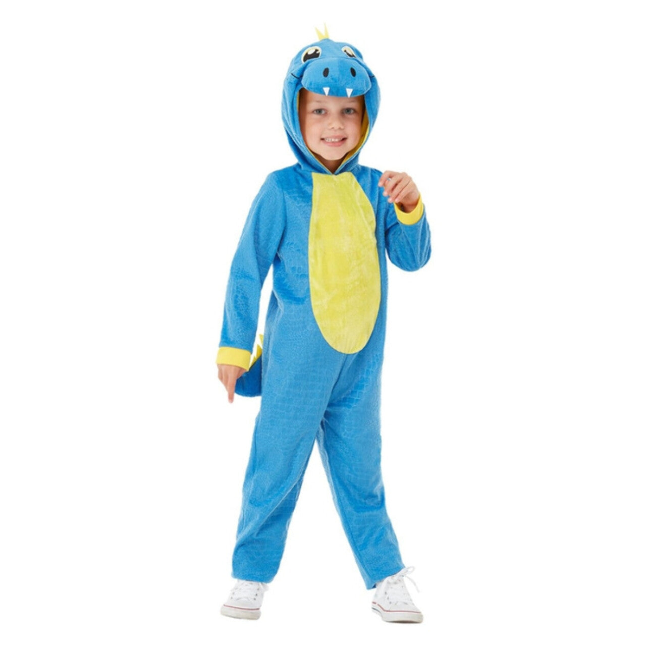 Op deze afbeelding zie je een Kostuums, van het merk Smiffy's. Blauwe Vuurspuwende Draak Kind Kind Kostuum