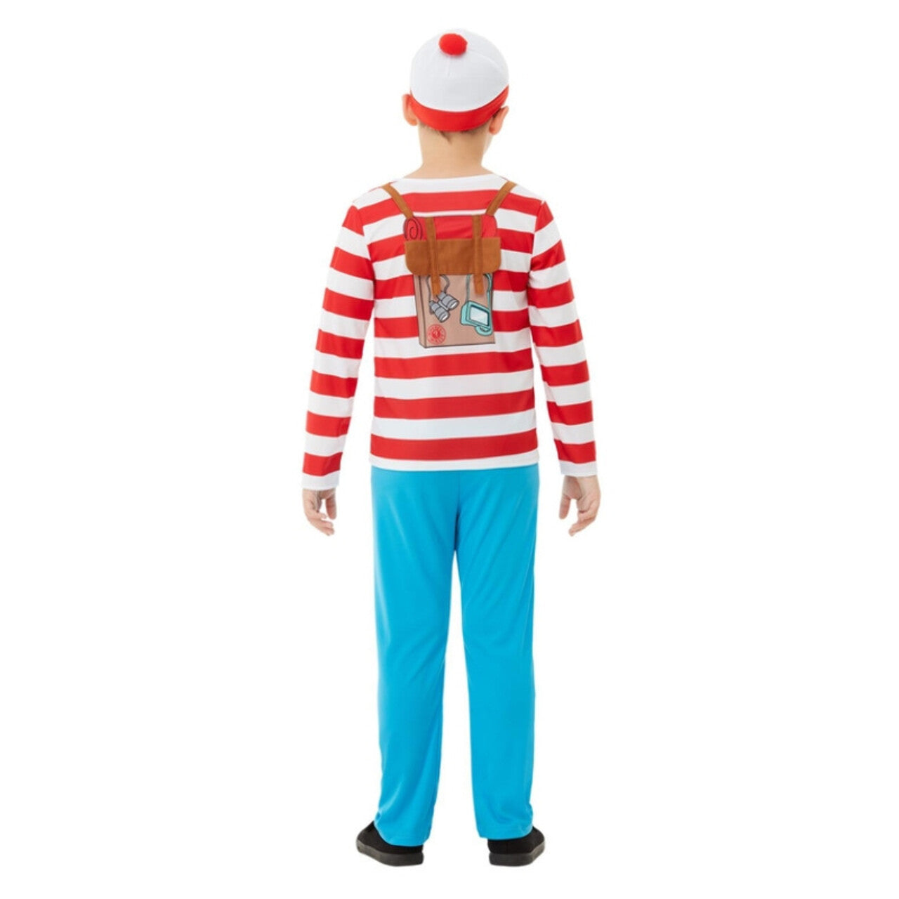 Op deze afbeelding zie je een Kostuums, van het merk Smiffy's. Waar Is Wally Verstopt Jongen Kostuum