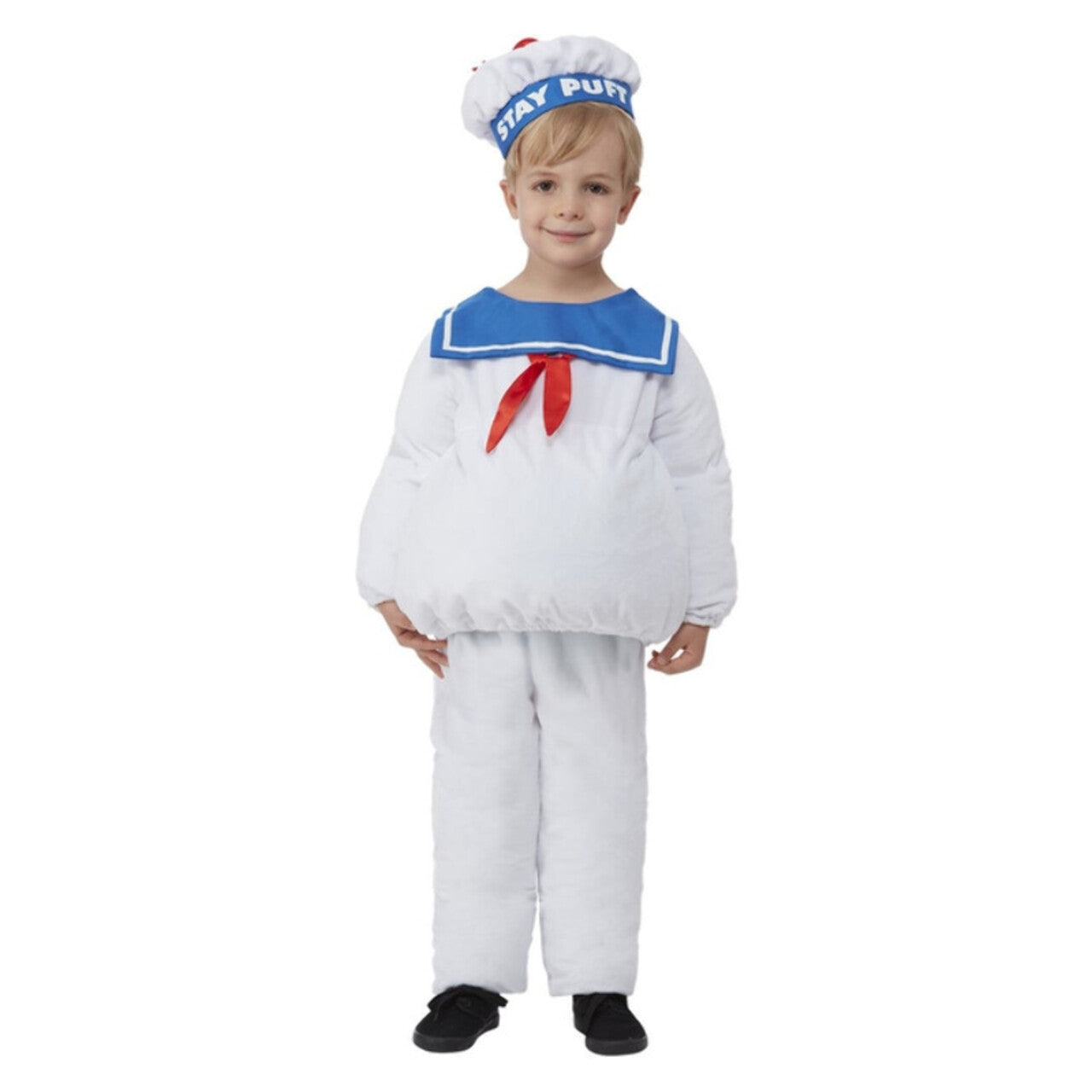 Op deze afbeelding zie je een Kostuums, van het merk Smiffy's. Mr Stay-Puft Marshmallow Man Jongen Kostuum