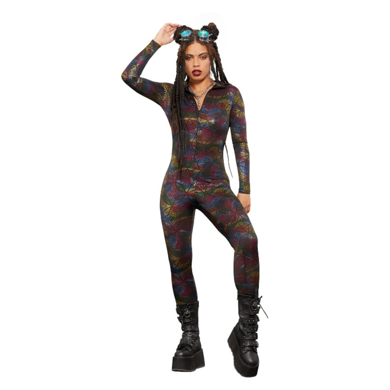 Op deze afbeelding zie je een Kostuums, van het merk Smiffy's. Dans Je Gek In Disco Kleuren Vrouw Kostuum