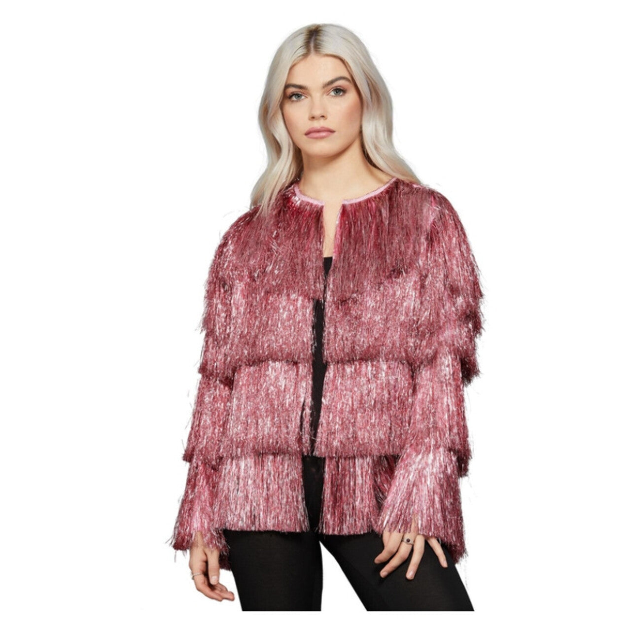 Op deze afbeelding zie je een Kostuums, van het merk Smiffy's. Roze Flapper Wapper Festival Jas Vrouw