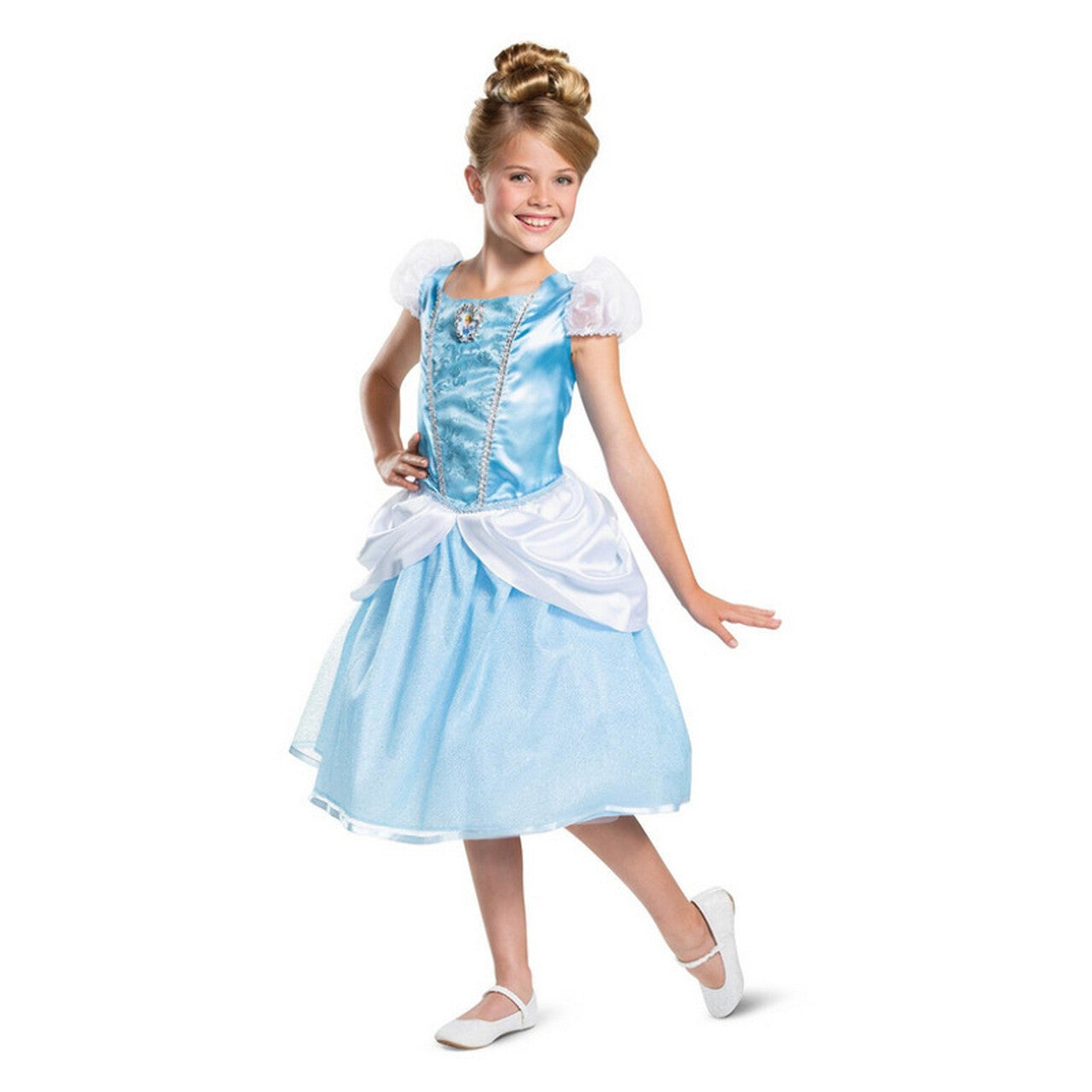 Op deze afbeelding zie je een Kostuums, van het merk Smiffy's. Prinses Disney Assepoester Deluxe Meisje Kostuum