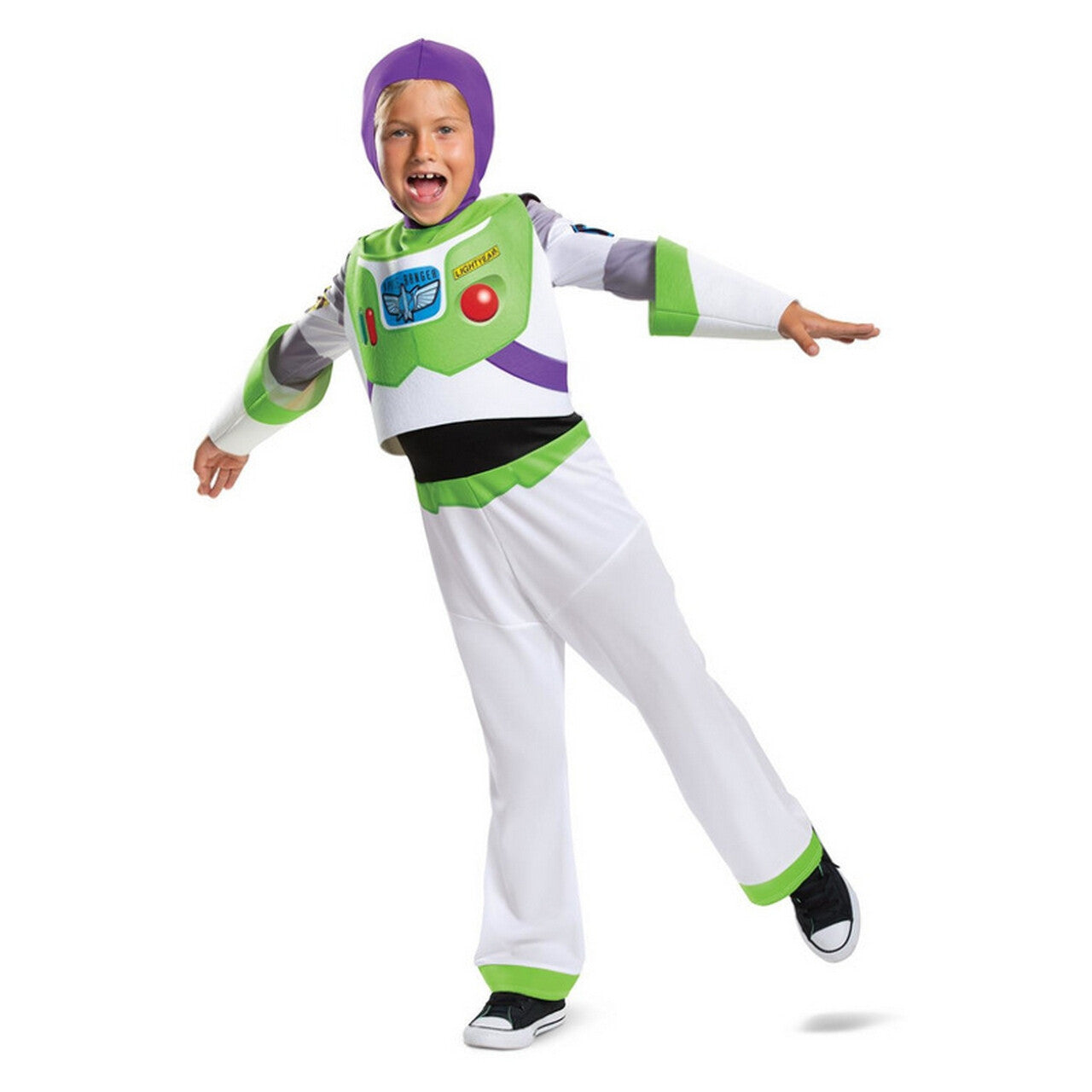Op deze afbeelding zie je een Kostuums, van het merk Smiffy's. Disney Toy Story Buzz Lightyear Deluxe Fly To The Moon Jongen Kostuum
