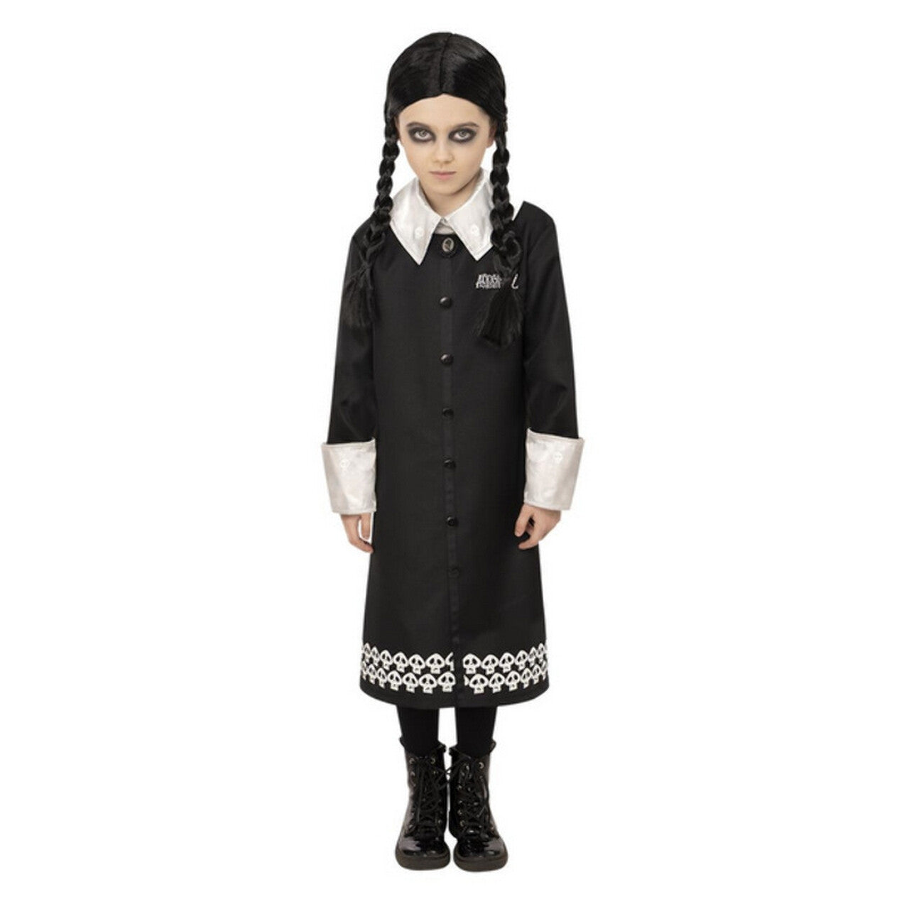 Op deze afbeelding zie je een Kostuums, van het merk Smiffy's. Addams Family Wednesday Spook Kind Meisje Kostuum