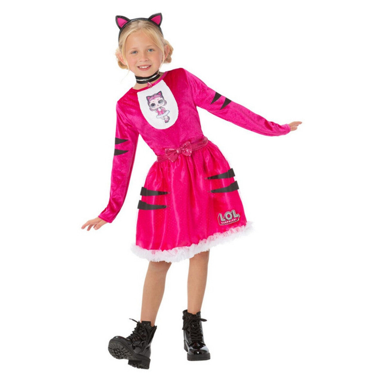 Op deze afbeelding zie je een Kostuums, van het merk Smiffy's. L.o.l Surprise Kitty Cat Meisje Kostuum