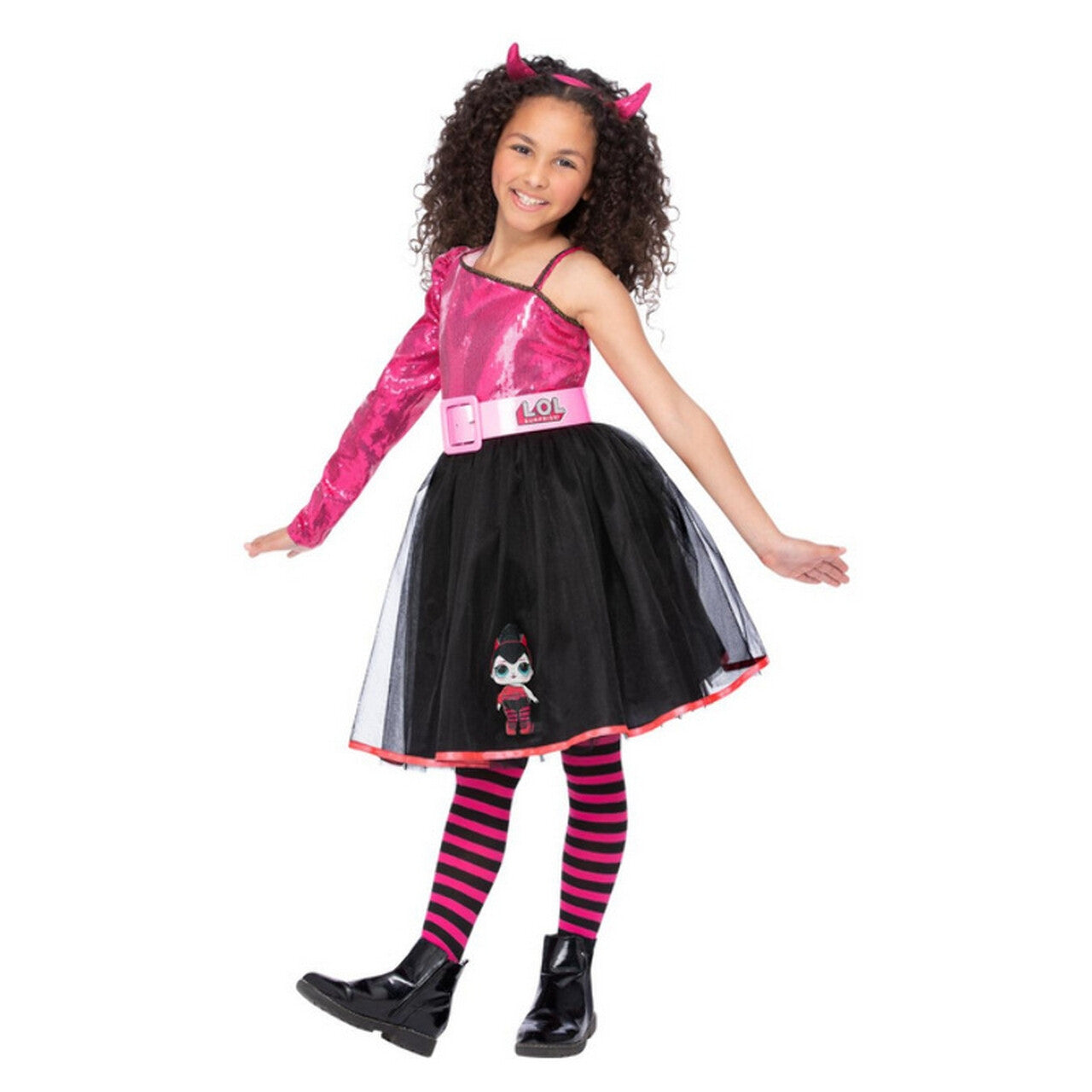 Op deze afbeelding zie je een Kostuums, van het merk Smiffy's. L.o.l Surprise Diva Spice Devil Meisje Kostuum