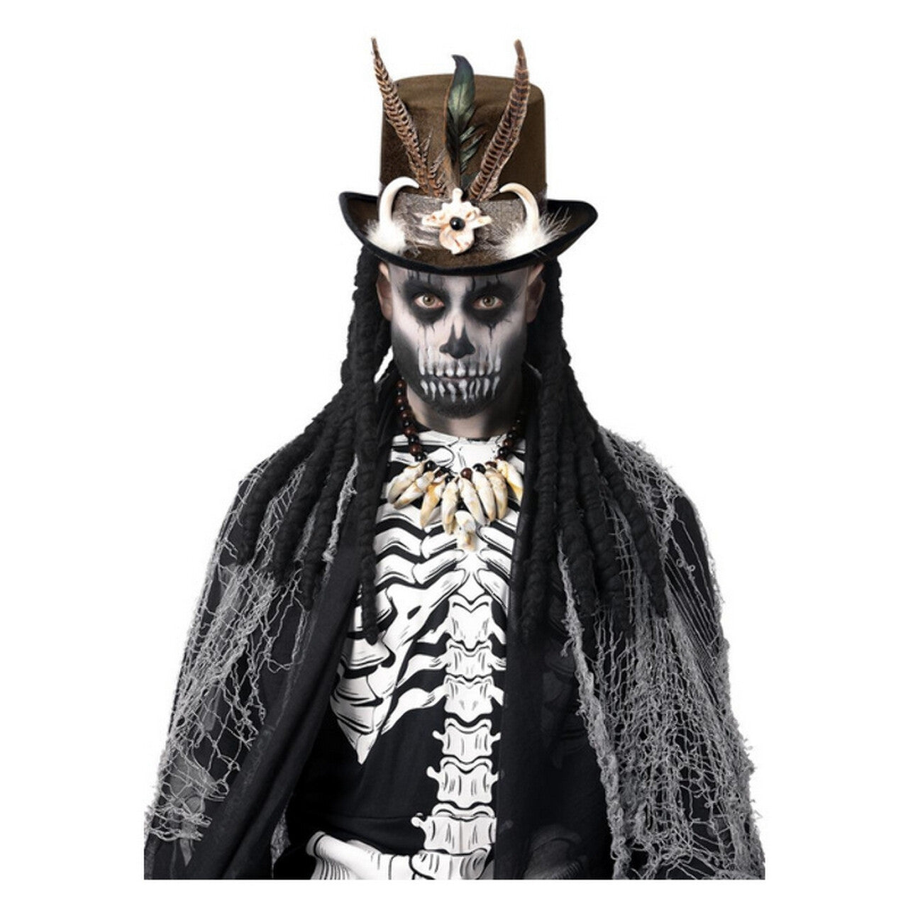 Op deze afbeelding zie je een Accessoires, van het merk Smiffy's. Voodoo Heks Duistere Magie Hoed Zwart Bruin