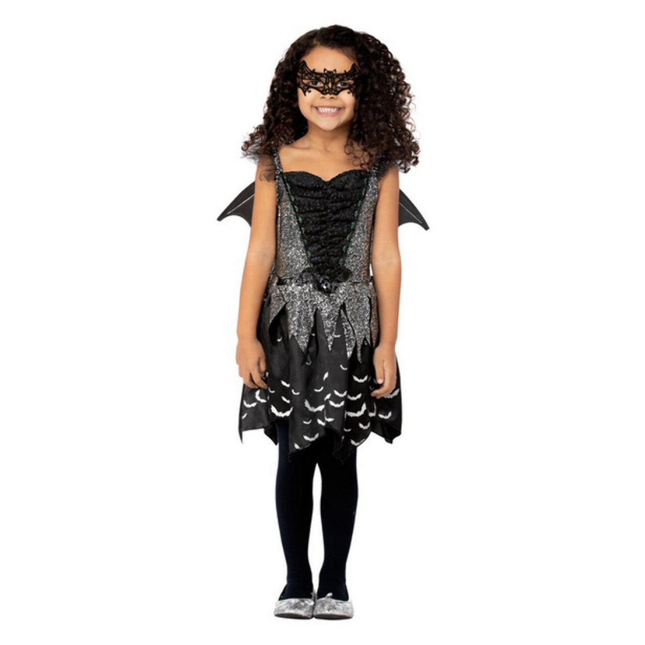 Op deze afbeelding zie je een Kostuums, van het merk Smiffy's. Dark Bat Halloween Nachtvlinder Meisje Kostuum