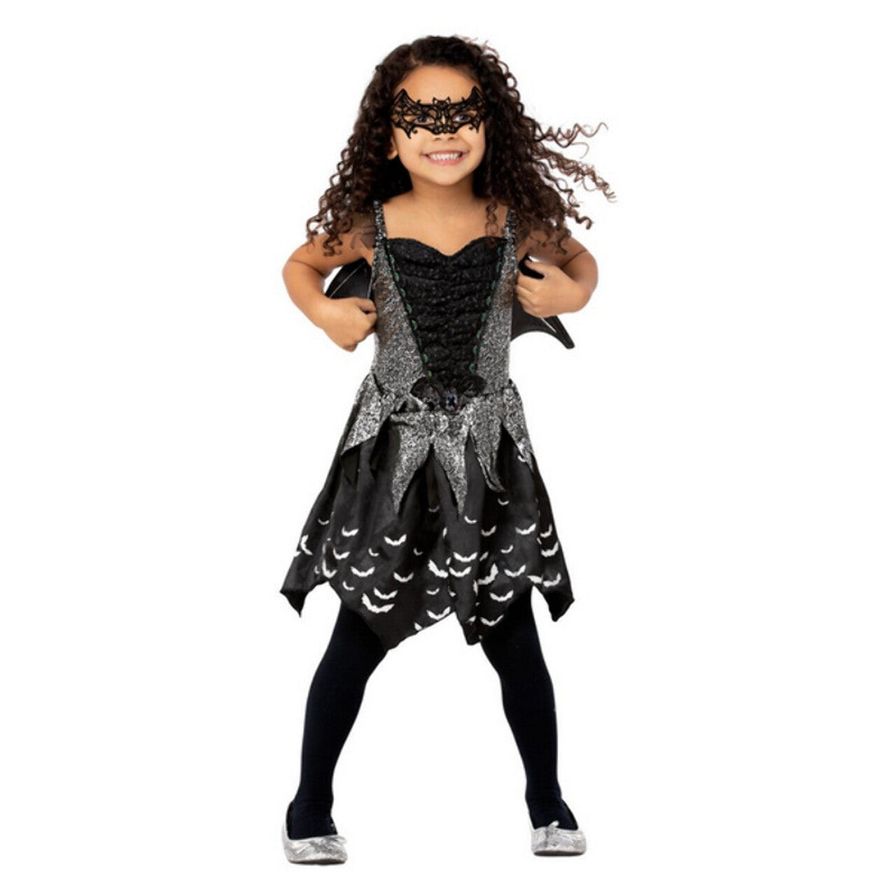 Op deze afbeelding zie je een Kostuums, van het merk Smiffy's. Dark Bat Halloween Nachtvlinder Meisje Kostuum