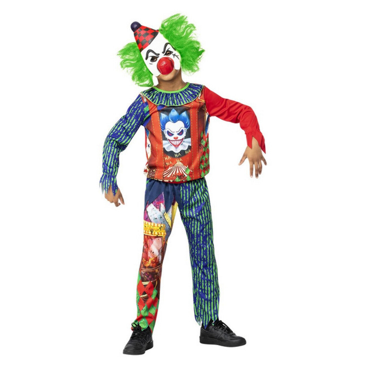 Op deze afbeelding zie je een Kostuums, van het merk Smiffy's. Lachen In Het Donker Enge Clown Kind Kostuum