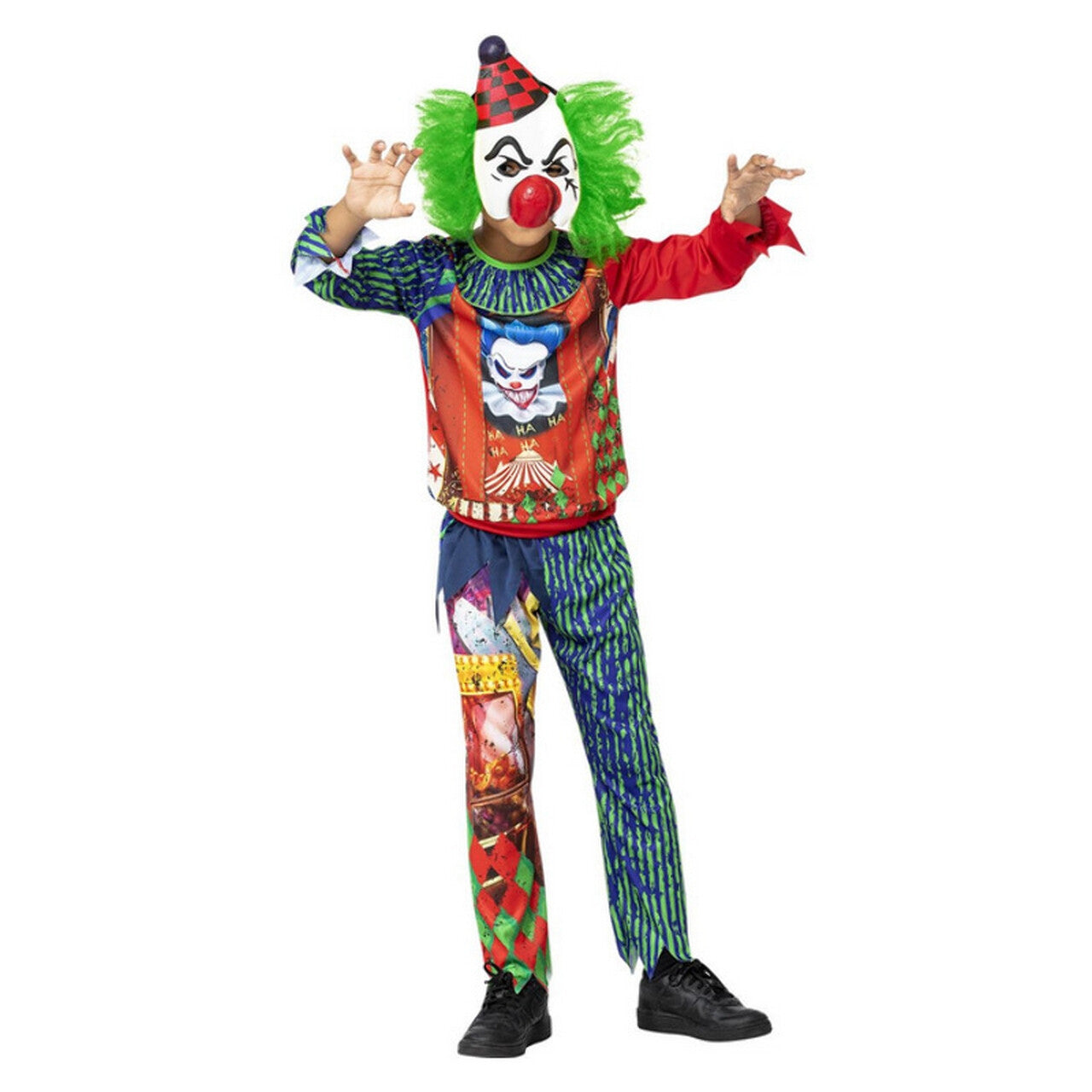 Op deze afbeelding zie je een Kostuums, van het merk Smiffy's. Lachen In Het Donker Enge Clown Kind Kostuum