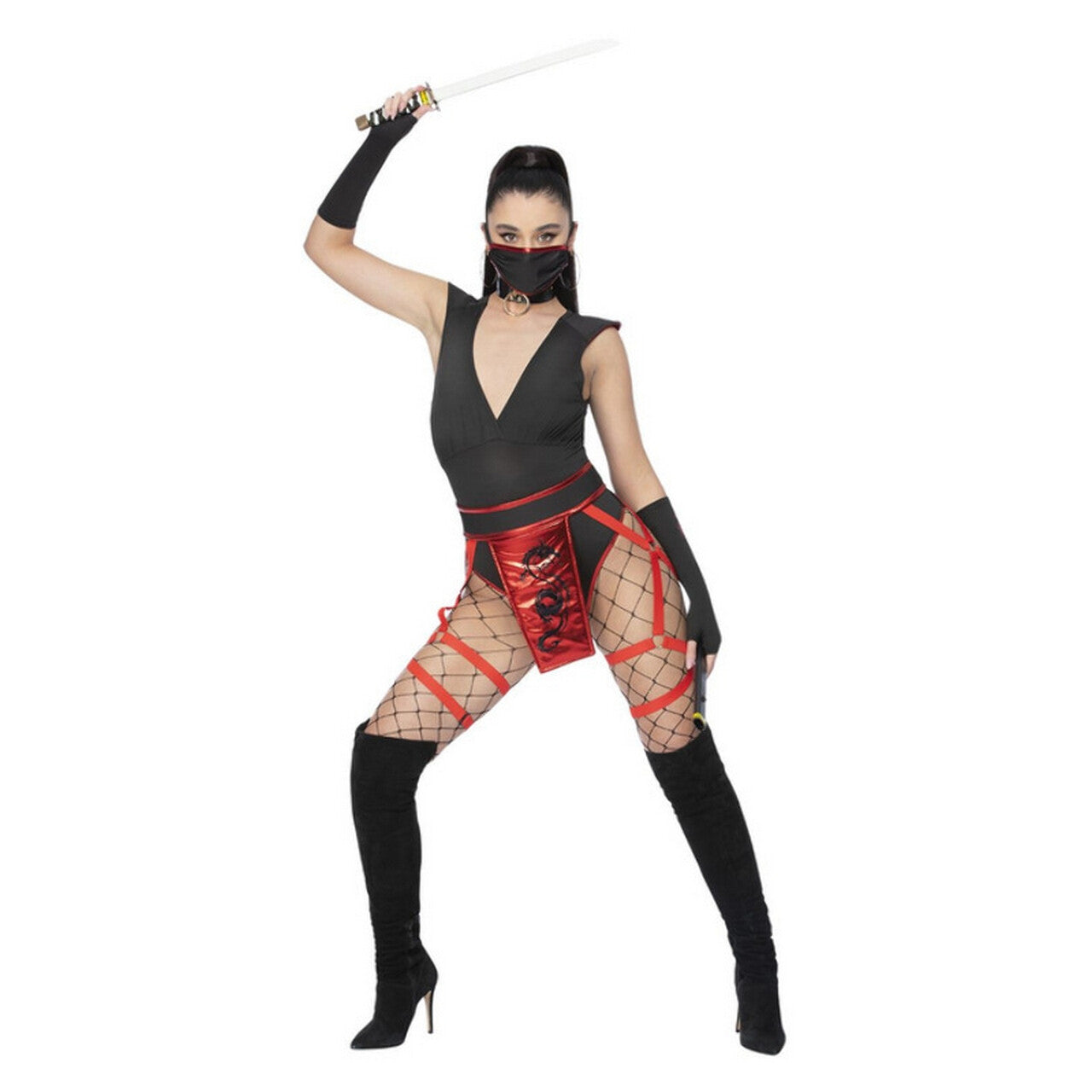 Op deze afbeelding zie je een Kostuums, van het merk Smiffy's. Gevaarlijk Geliefde Ninja Suki Vrouw Kostuum