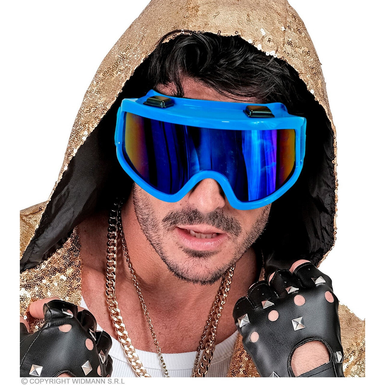 Op deze afbeelding zie je een Accessoires, van het merk Widmann. Ski-Bril 80s Blauw