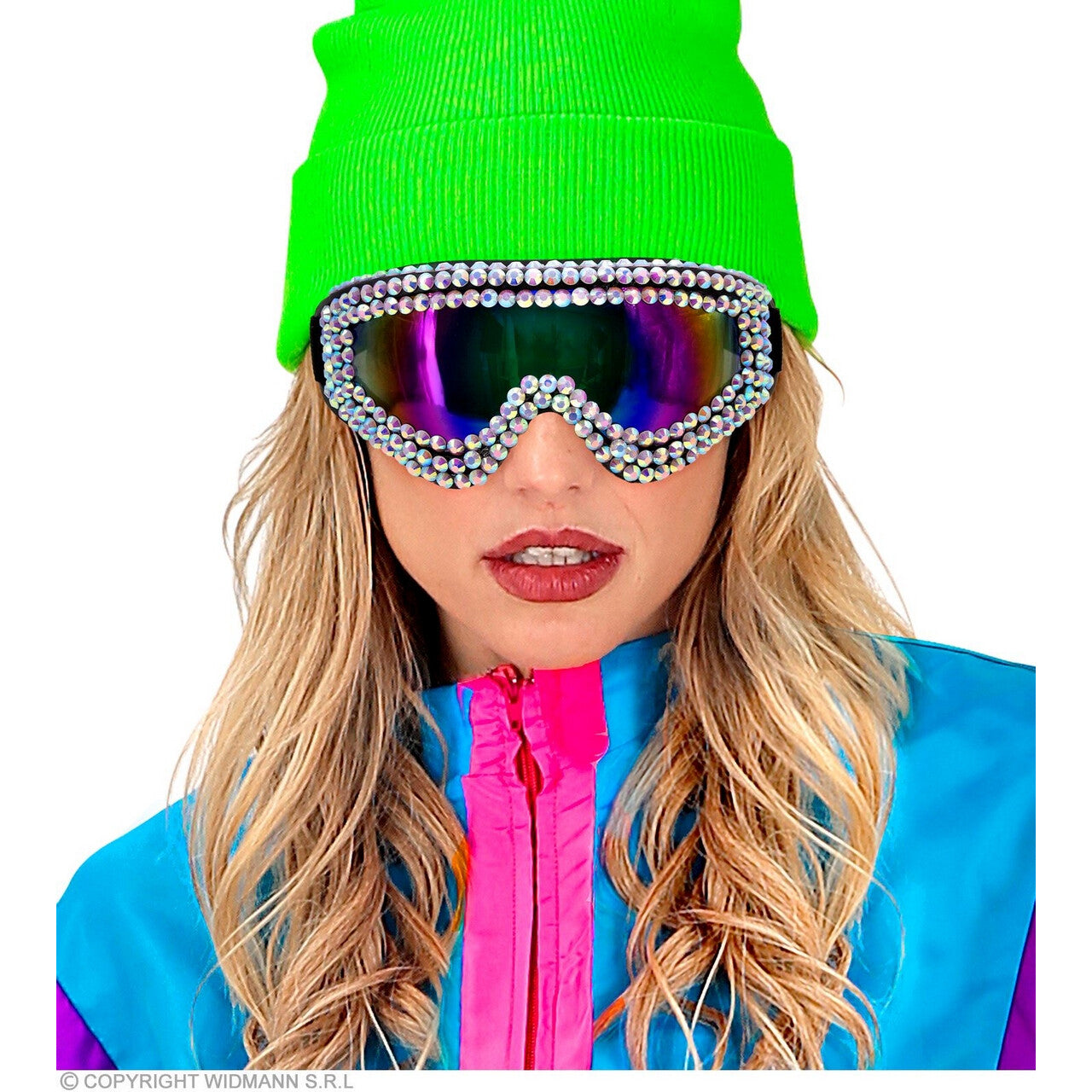 Op deze afbeelding zie je een Accessoires, van het merk Widmann. Ski-Bril 80s Strass