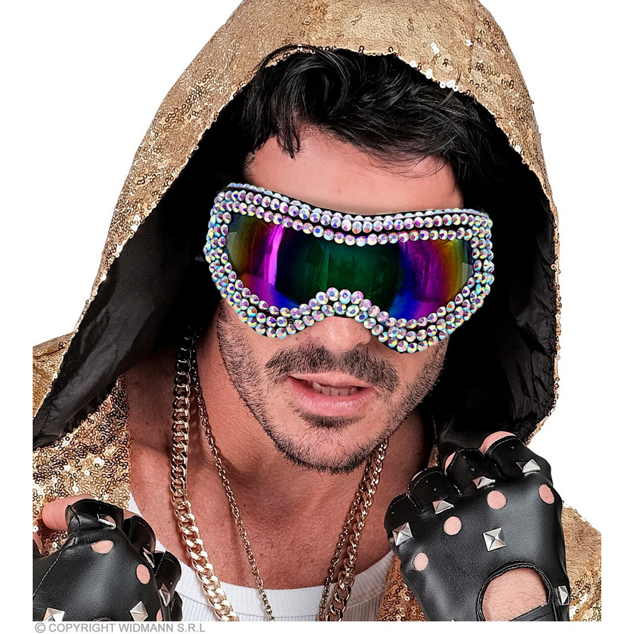 Op deze afbeelding zie je een Accessoires, van het merk Widmann. Ski-Bril 80s Strass