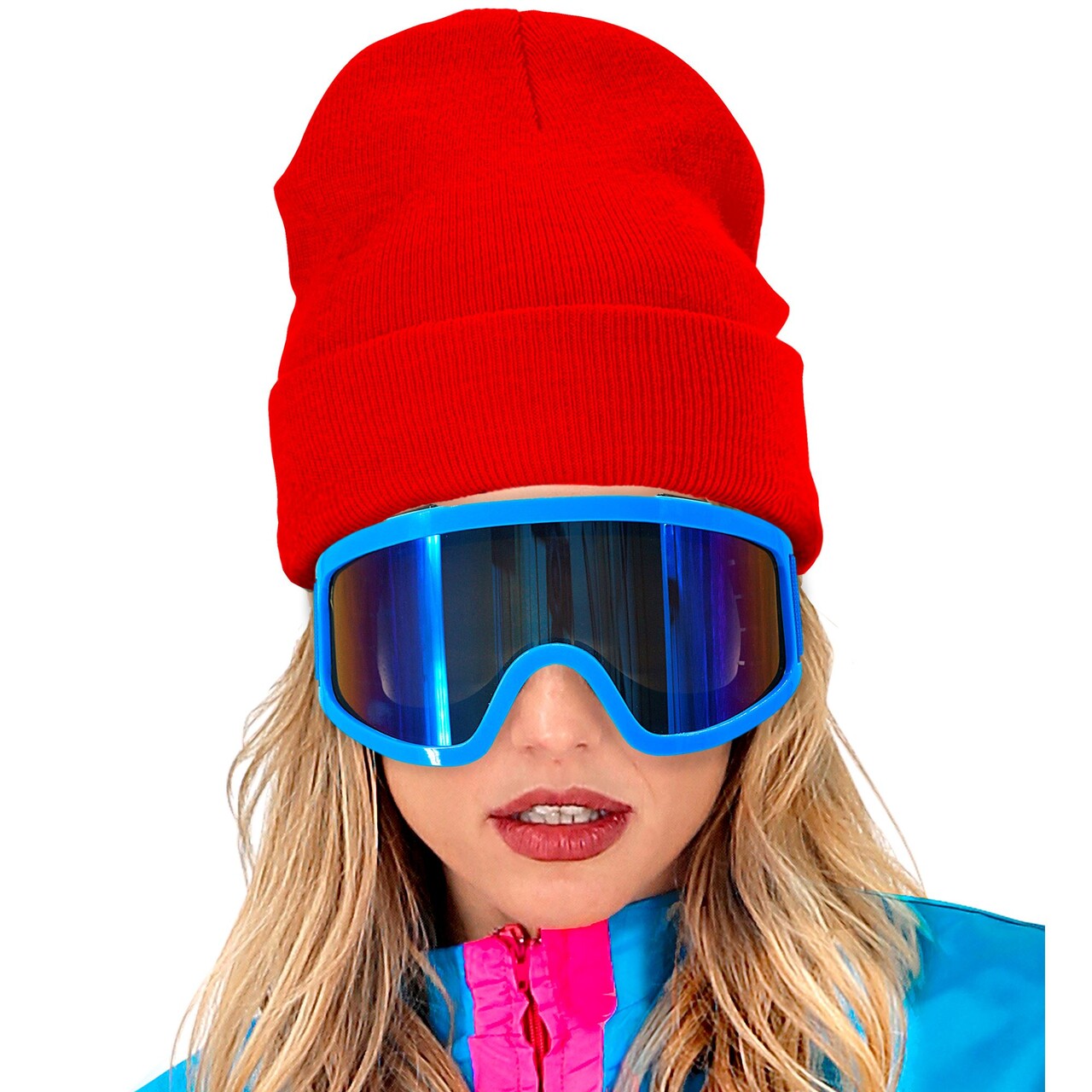 Op deze afbeelding zie je een Accessoires, van het merk Widmann. Rode Winter Muts Happy Red Beanie