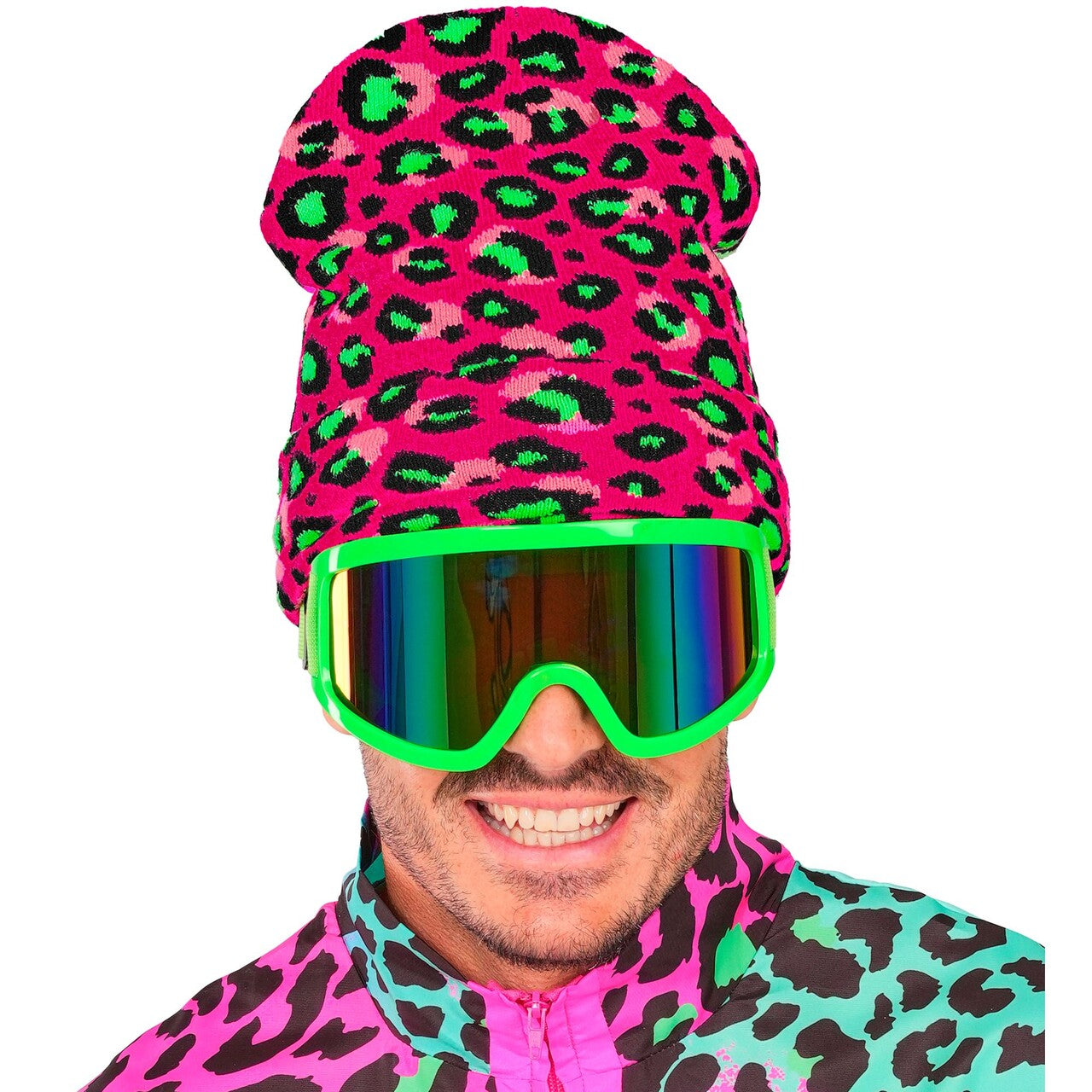 Op deze afbeelding zie je een Accessoires, van het merk Widmann. Pink Leopard Muts