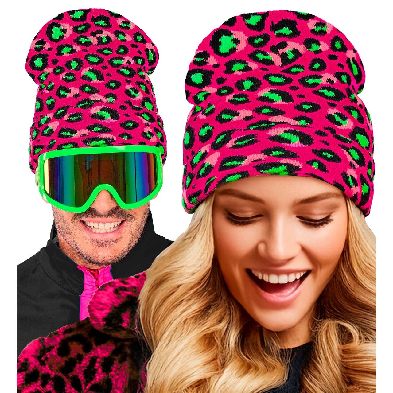 Op deze afbeelding zie je een Accessoires, van het merk Widmann. Pink Leopard Muts