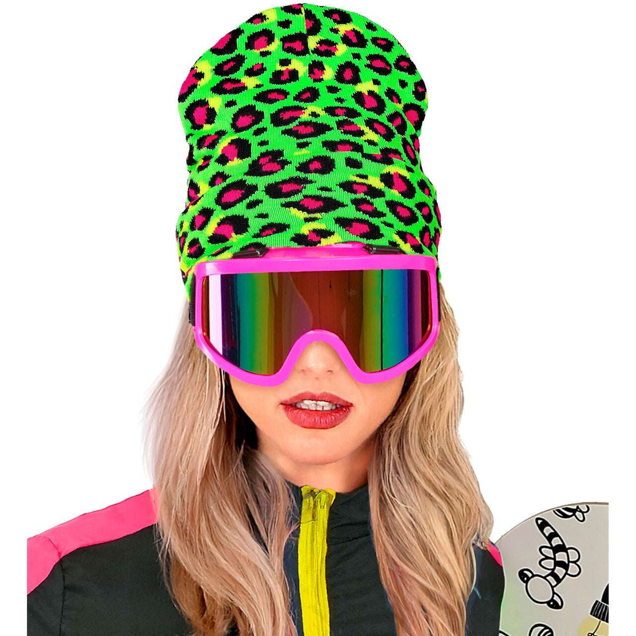 Op deze afbeelding zie je een Accessoires, van het merk Widmann. Green Leopard Muts