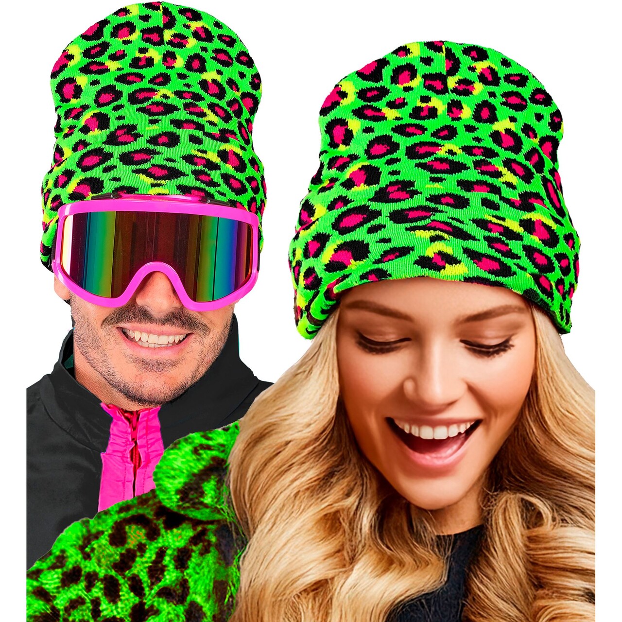 Op deze afbeelding zie je een Accessoires, van het merk Widmann. Green Leopard Muts
