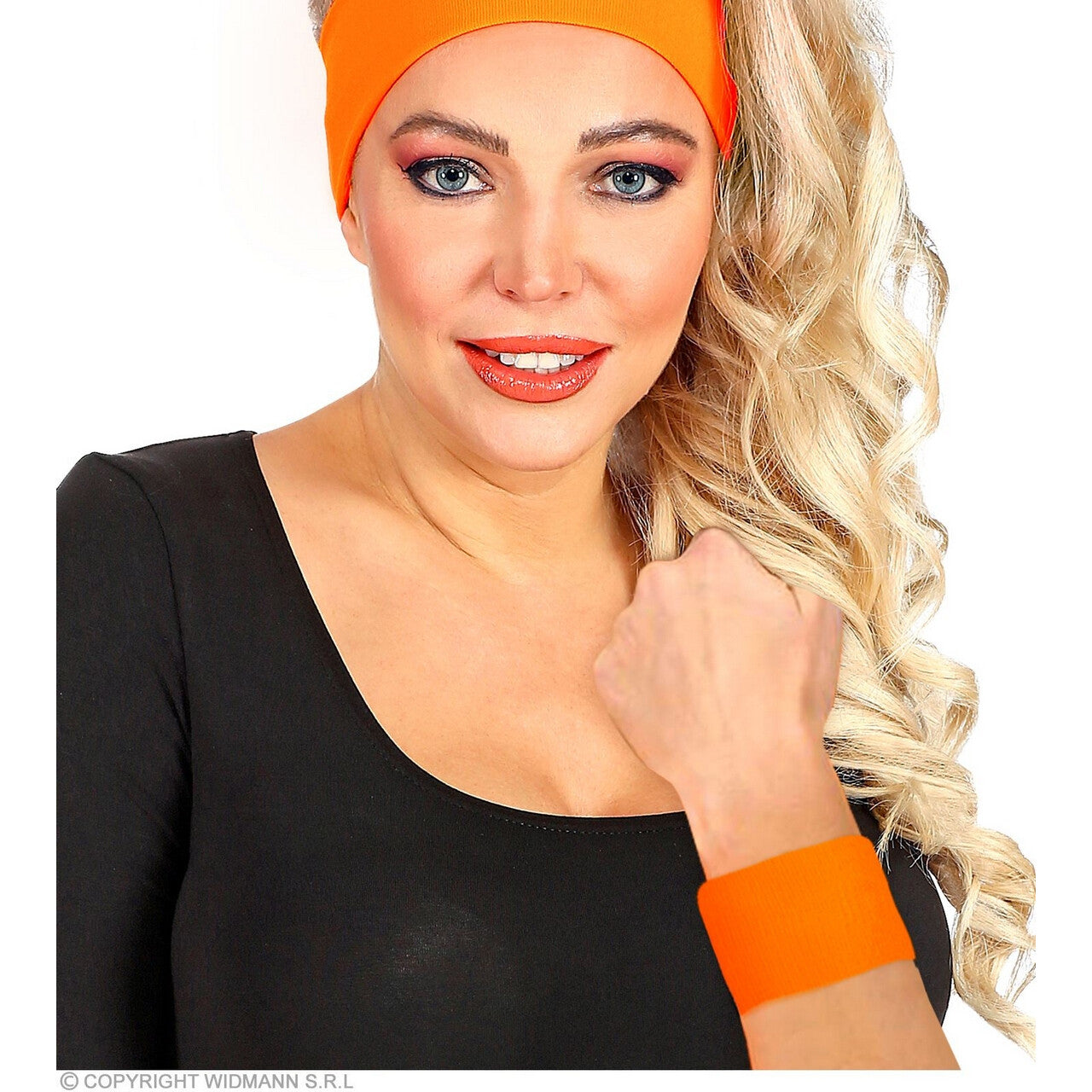 Op deze afbeelding zie je een Accessoires, van het merk Widmann. Not Afraid To Move Zweetband Pols Neon Oranje